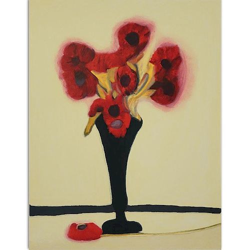 Louise Houde, Canadian (1946-2016) Serigraph "Black Vase" Pencil signed and Numbered 228/300