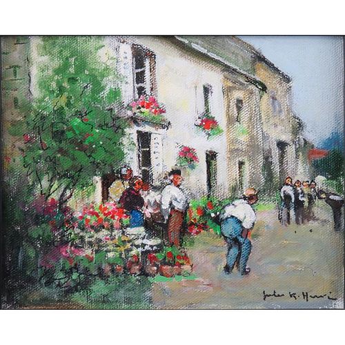 Jules Rene Herve, French (1887-1981) Oil on Canvas "Joueurs de Boules" Signed Lower Right
