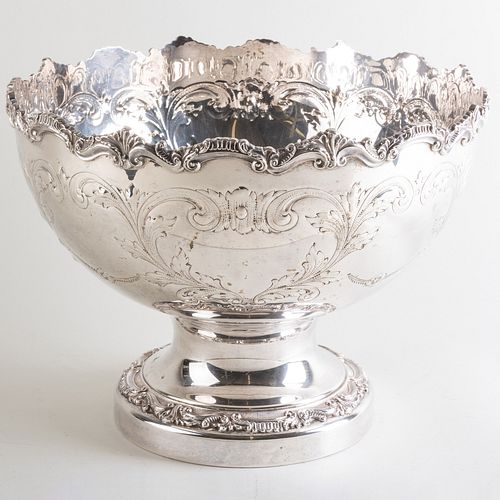 Large Silver Plate Punch Bowl