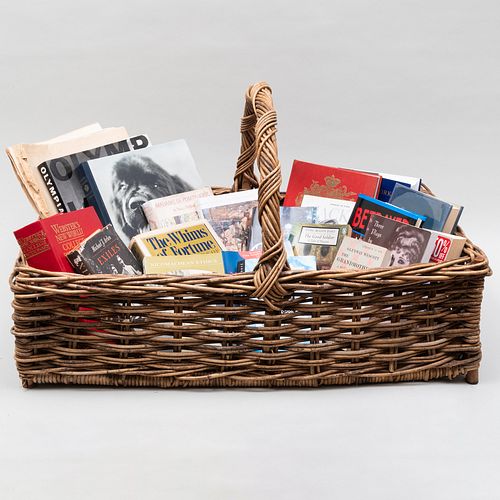 Large Wicker Basket with Miscellaneous Books from André Leon Talley's Collection