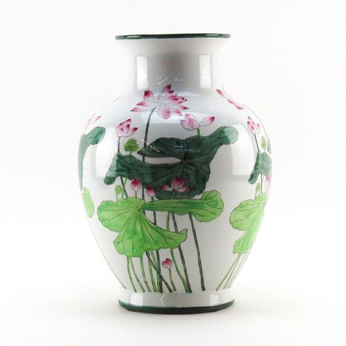 Modern A Nora Fenton Design Porcelain Floral Vase