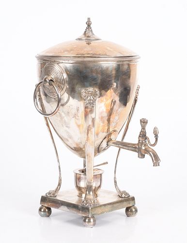 An Old Sheffield Plate Hot Water Urn