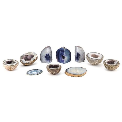 Grouping of Ten (10) Agate and Keokuk Geodes
