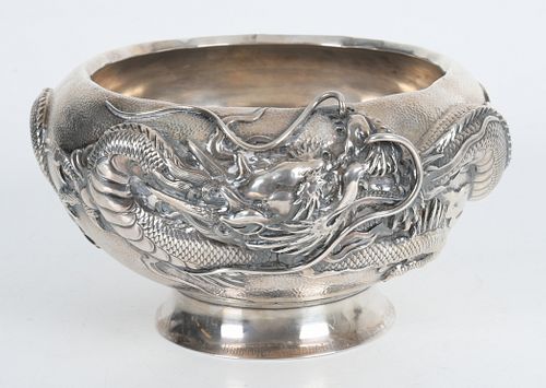 A Large Chinese Export Silver Bowl