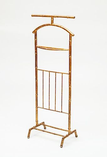 Gilt-Metal Faux Bamboo Valet