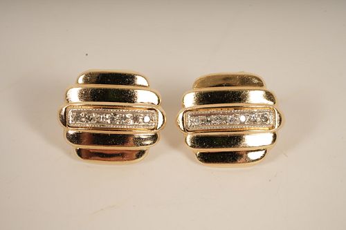 1.73g TW 14K Gold Earrings With Diamonds 