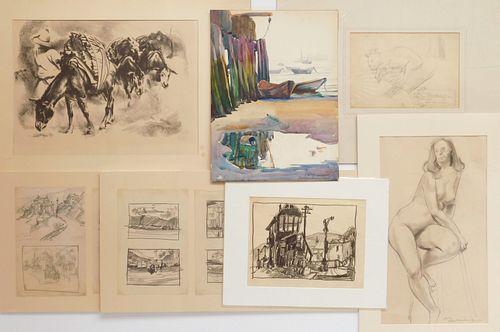 20th c. Cleveland School works on paper
