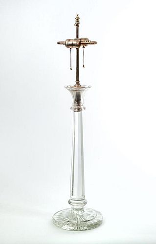 Victorian Cut-Glass Column-Form Lamp