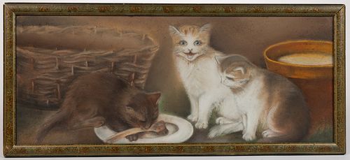 AMERICAN SCHOOL (20TH CENTURY) DRAWING OF CATS