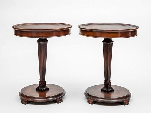 Pair of Mahogany Side Tables, Modern