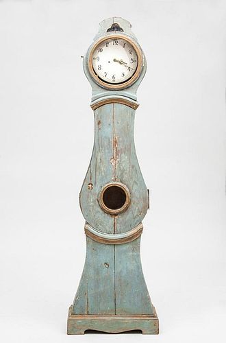Swedish Provincial Painted Pine Tallcase Clock