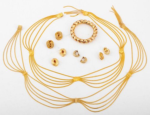 Christian Dior Gold-Tone Metal Jewelry, 7 Pieces