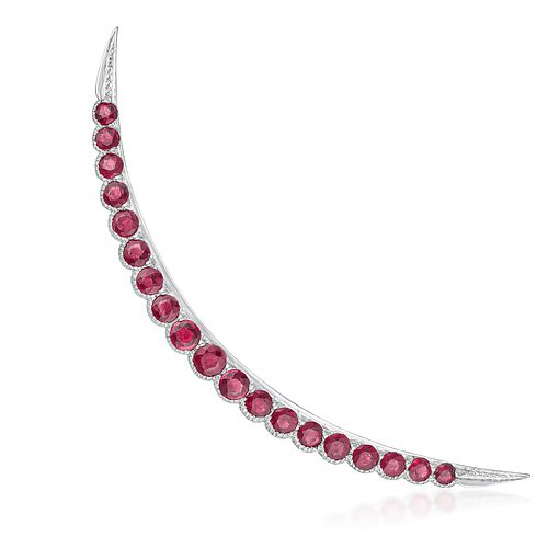 Crescent Ruby Brooch