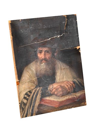 Oil on Canvas Portrait of a Rabbi