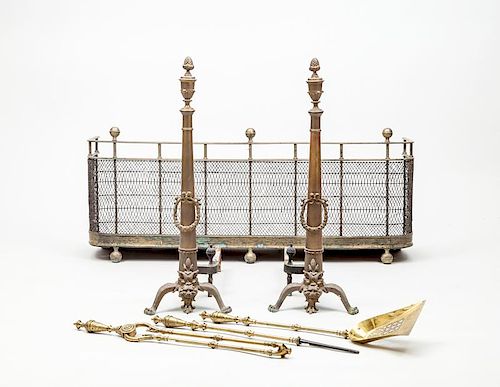Pair of Victorian Brass Andirons