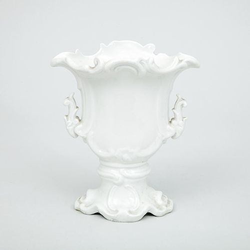 German Rococo Style Ivory-Glazed Porcelain Vase