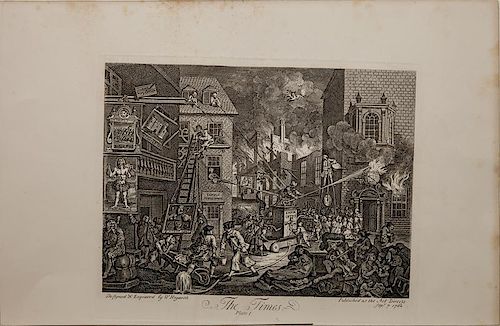 After William Hogarth (1697-1764): The Times, Plate 1; and The Times, Plate II