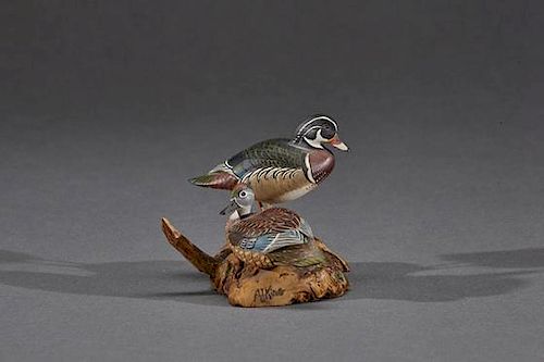 Miniature Wood Duck Pair Allen J. King (1878-1963)