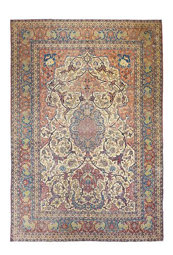 NO RESERVE Antique Isfahan Rug 8’3" x 12' (2.51 x 3.66 m)