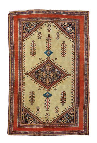 NO RESERVE Antique Malayer (one of pair) Rug 4’2" x 6’8” (1.27 x 2.03 m)