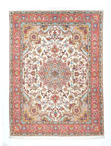 NO RESERVE Extremely Tabriz Rug 5'1" x 6’11" (1.55 x 2.11 m)