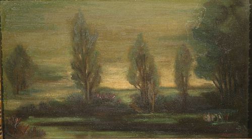 Manner of Corot oil on Canvas