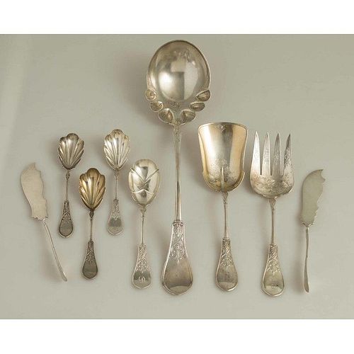 Assorted Silver Serving Pieces, Gem Pattern