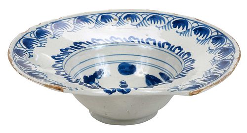 Bristol Delftware Blue and White Barber's Bowl