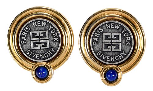 1980s Givenchy Logo Clip-on Earrings