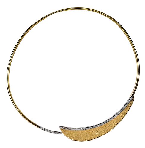 14kt. Hand Crafted Gold and Diamond Collar