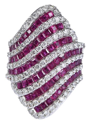 14kt. Ruby and Diamond Pave Ring  