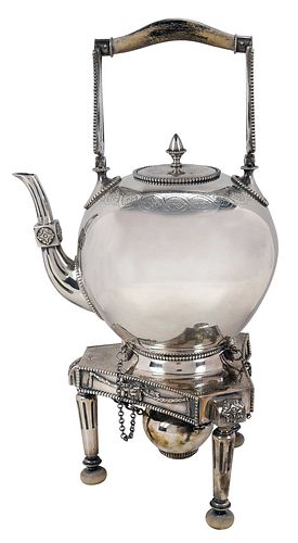 Dutch Silver Kettle on Stand  