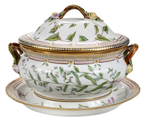 Royal Copenhagen Flora Danica Porcelain Covered Tureen and Underplate