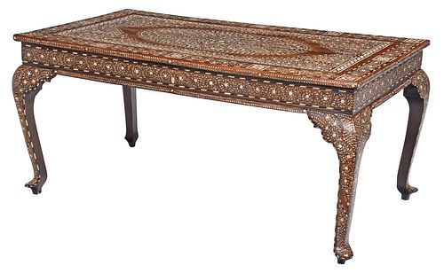 Moorish Style Bone Inlaid Hardwood Table