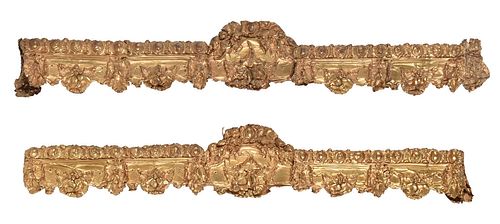 Pair of Victorian Punched Brass Valances