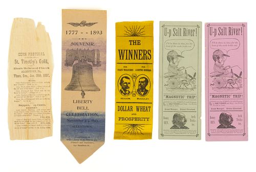 AMERICAN POLITICAL AND HISTORICAL BOOKMARKS, LOT OF FIVE
