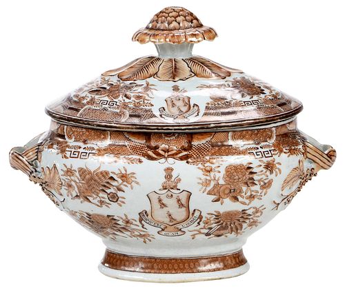 Chinese Export Porcelain Lidded Tureen, Manigault Family
