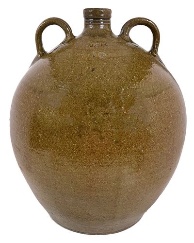 Rare and Important Monumental "JCM" Stamped 10 Gallon Two-Handled Jug