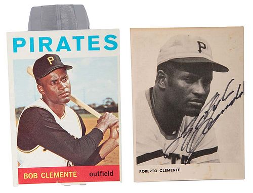 Roberto Clemente Baseball Card & Autographed Photo