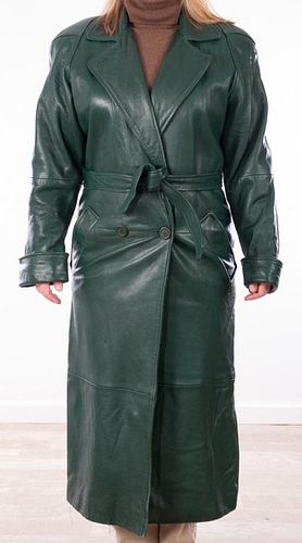 Leather Express Vintage Trench Coat, Green