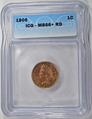 1906 INDIAN CENT ICG MS66+ RD