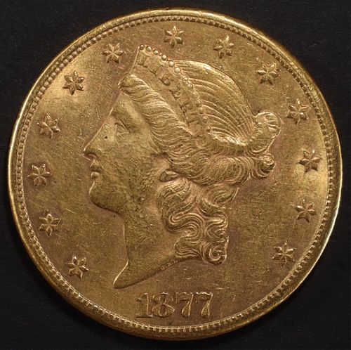 1877-CC $20 GOLD LIBERTY T-3 BU