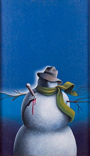 Roger Hane  "Bloody Snowman" Acrylic On Canvas