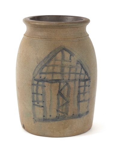 Pennsylvania stoneware crock, 19th c., one side wi