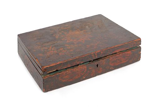 Pennsylvania painted poplar dresser box, ca. 1835,