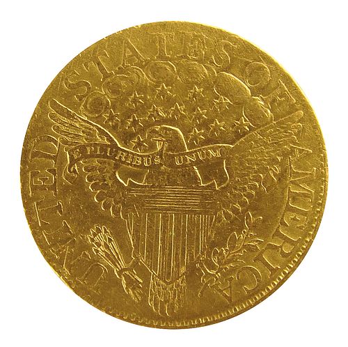 1806 U.S. $10 dollar eagle gold draped bust coin.