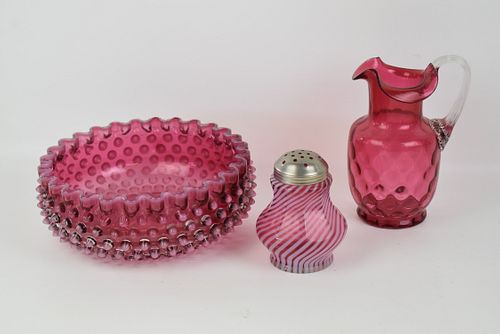 ASSORTED CRANBERRY GLASS