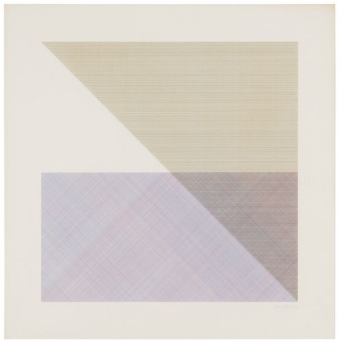 Sol LeWitt (1928-2007), Plate 5 from "Eight Squares with a Different Color in Each Half Square (Divided Horizontally and Vertically)," 1980, Silkscree