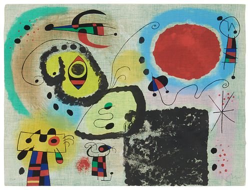 Joan Miro (1893-1983), "Centennaire de l'Imprimerie Mourlot," 1953, Lithograph in colors on wove paper, watermark Arches, Image/Sheet: 19.875" H x 25.