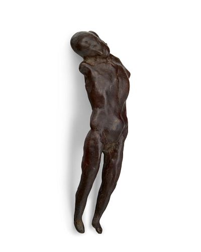 Leonard Baskin (1922-2000), "Hanged Man", 1956, Bronze, 7" H x 2.25" W x 1.25" D
